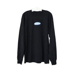 Men's Oval Logo Long Sleeve Crew T-Shirt - Black - L